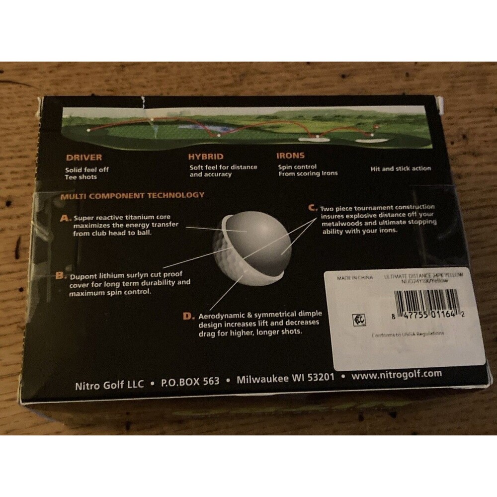 Brand New Nitro Golf Ultimate Distance Golf Balls, Yellow, 24 Pieces - Picture 2 of 2